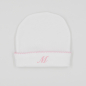 Preview: Newborn Mütze in rosa mit Buchstabe