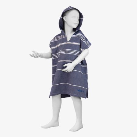kids beach poncho dark blue