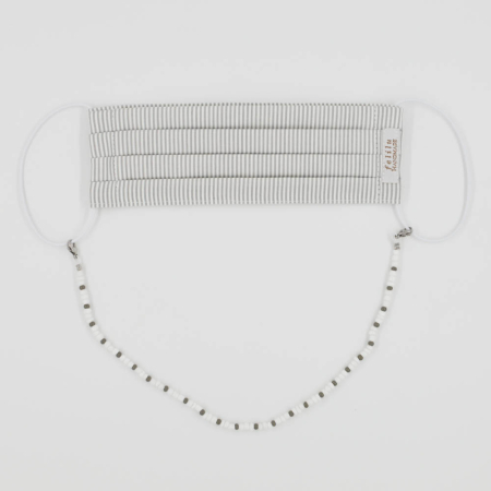 Maskenkette weiß/grau von felilu