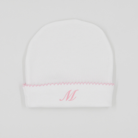 Newborn Mütze in rosa mit Buchstabe