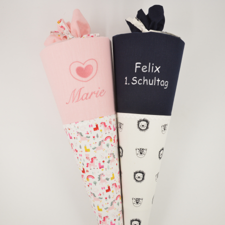 Schultüten mit Name und Motiv