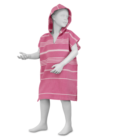 Strandponcho fuchsia mit Kapuze
