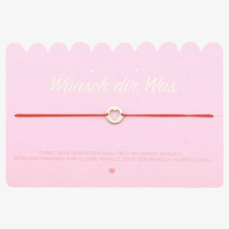 Wunscharmband rosa mit Herz