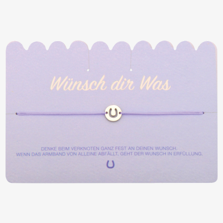 Wunscharmband lila mit Hufeisen