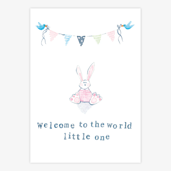 welcome to the world greeting card - girl