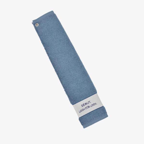 Personalisiertes Golfhandtuch in mittelblau