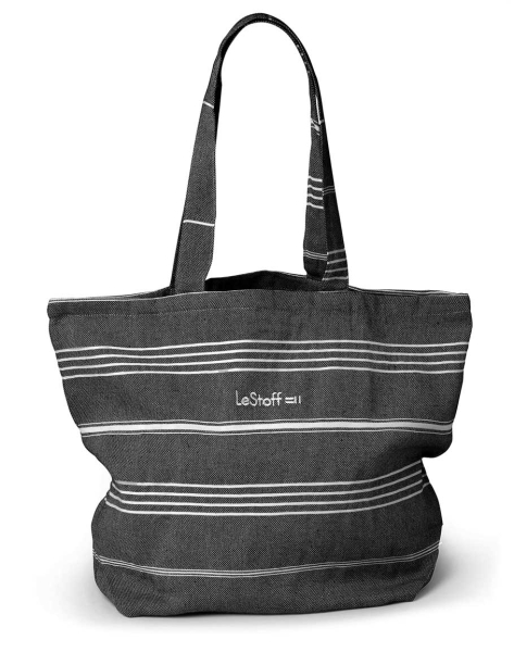 Hamam Bag in dunkelgrau von le stoff mit felilu Bestickung