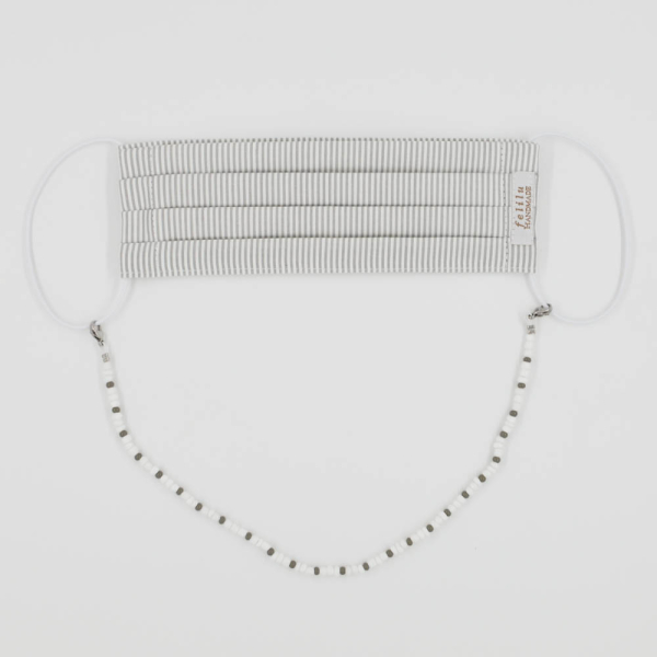Maskenkette weiß/grau von felilu