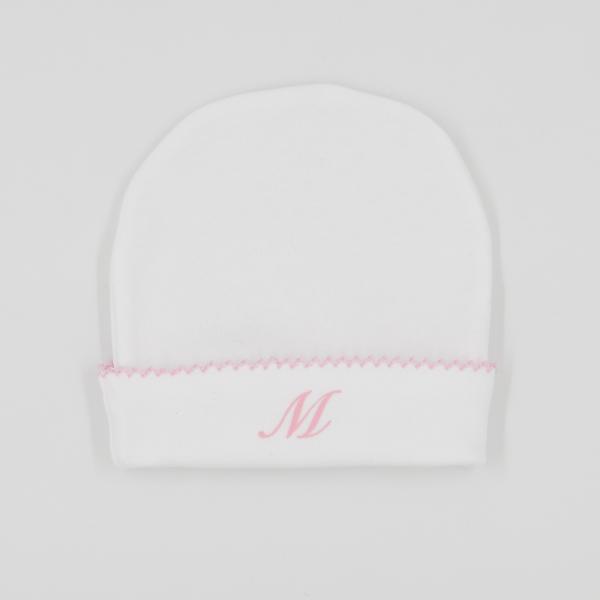 Newborn Mütze in rosa mit Buchstabe