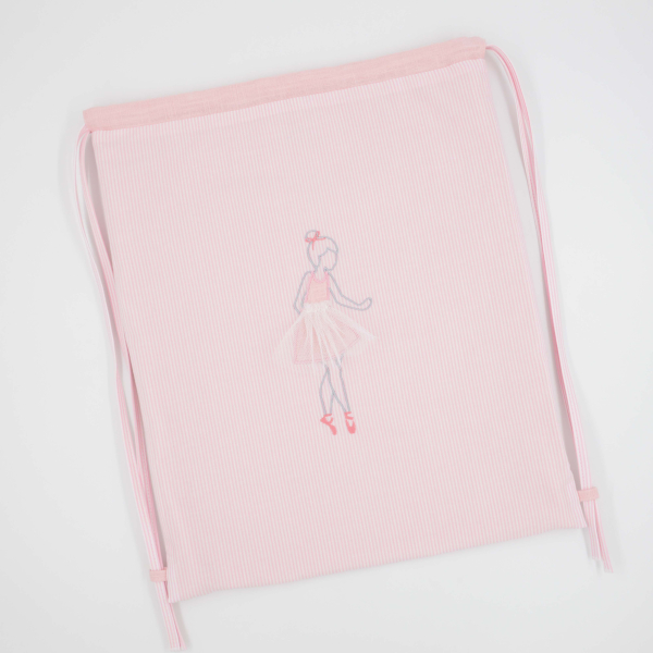Sackerl mit Ballerina und Rucksackträgern