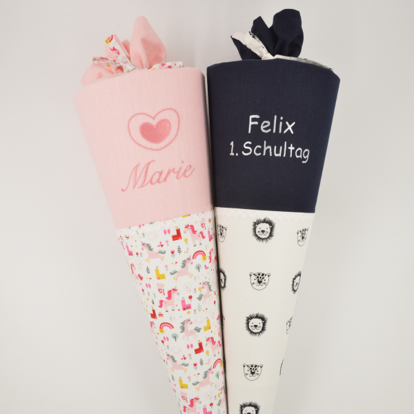 Schultüten mit Name und Motiv