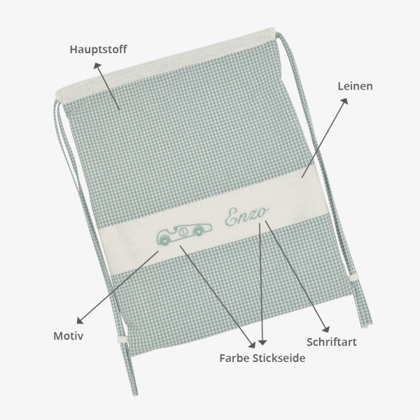 Stoff-Sackerl mit Rucksackträgern