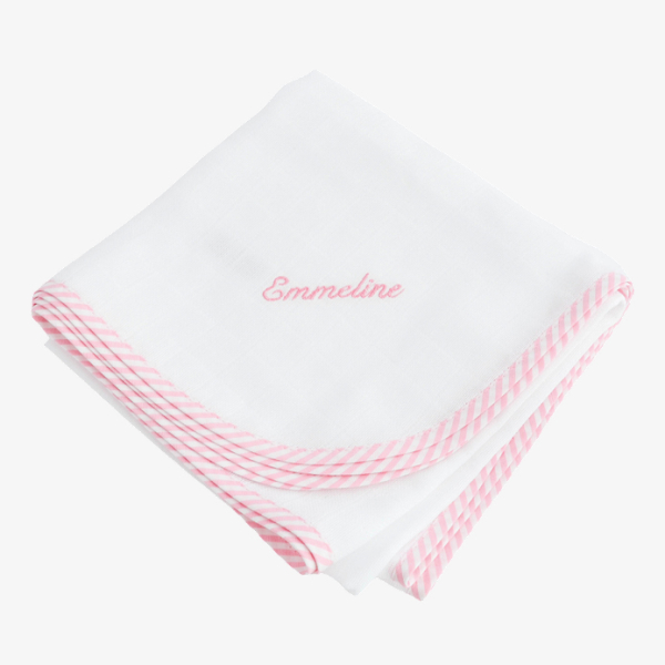 Muslin baby blanket with name