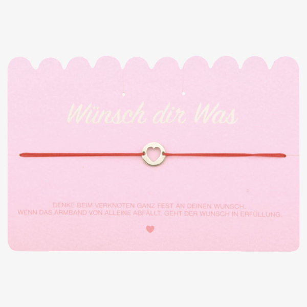 Wunscharmband rosa mit Herz