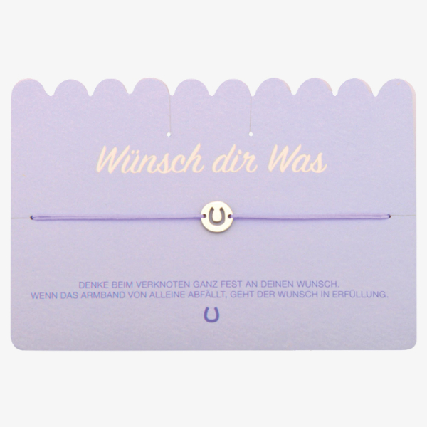 Wunscharmband lila mit Hufeisen